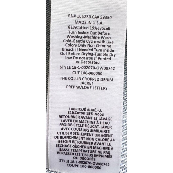 Current Elliott Jean Jacket Baby Trucker Cropped Size 0 (US size 2) msrp $328 - Picture 10 of 10